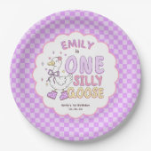 Assiettes En Carton Purple One Silly Goose - Retro Girl First Birthday (Devant)