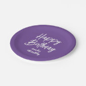 Assiettes En Carton Purple Personnalisée Fille Joyeuse fête d'annivers (Angle)