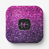 Assiettes En Carton Purple Pink Ombre parties scintillant scintille Sw (Recto)