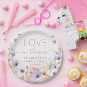 Assiettes En Carton Purple Pink Wildflower Butterflies Love in Bloom (Fête)