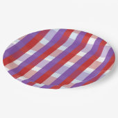 Assiettes En Carton Purple, Red and Pink Gingham (Angle)