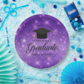 Assiettes En Carton Purple Sparkle Graduate Custom Graduate Party (Fête)