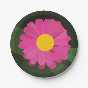 Assiettes En Carton Purple Zinnia Flower Party