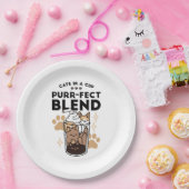 Assiettes En Carton Purr-fect Blend : Cat and Coffee Art for Pet Lover (Fête)