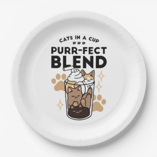 Assiettes En Carton Purr-fect Blend : Cat and Coffee Art for Pet Lover