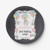 Assiettes En Carton PurrFparfaitement One : Thème Chat 1ère fête d'ann (Devant)