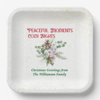 Assiettes En Carton Pussy Willow Catkin Bouquet Christmas