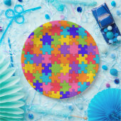Assiettes En Carton Puzzle coloré (Fête)