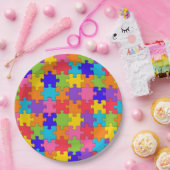 Assiettes En Carton Puzzle coloré (Fête)