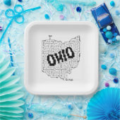 Assiettes En Carton Puzzle de l'Ohio Maze (Fête)