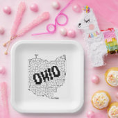 Assiettes En Carton Puzzle de l'Ohio Maze (Fête)