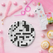 Assiettes En Carton Puzzle des mots croisés d'anniversaire (Fête)