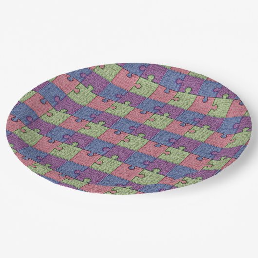 Assiettes En Carton Puzzle Pièces Puzzles Anniversaire (Angle)