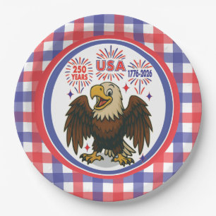 Assiettes En Carton Pygargue à tête blanche avec feux d'artifice – Éta