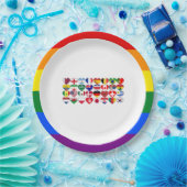 Assiettes En Carton Qatar Tournoi 2022 Pays Drapeaux Frontière LGBTQ (Fête)