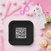 Assiettes En Carton QR Code Moderne minimaliste Entreprise (Fête)