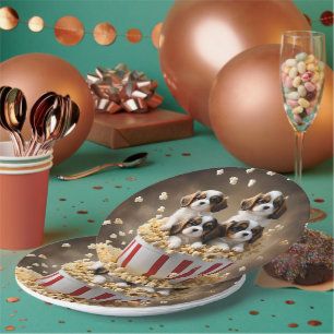 Assiettes En Carton Quads Cavalier Espagnol Chipies Dans Le Popcorn,