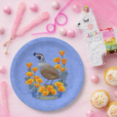 Assiettes En Carton Quail d'oiseaux de l'État de Californie et coqueli (Fête)