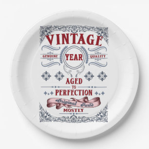 Assiettes En Carton Qualité authentique vintage vieilli à la perfectio