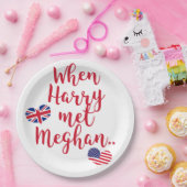 Assiettes En Carton Quand Harry a rencontré Meghan | Fun Mariage royal (Fête)