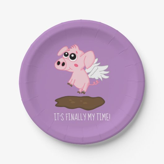 Assiettes En Carton Quand les porcs volent dans l'année du porc (Devant)