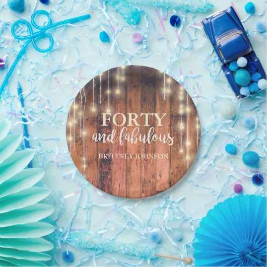 Assiettes En Carton Quarante et fabuleux Chaîne de bois rustique léger (Fête)