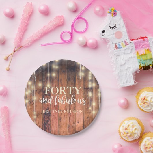 Assiettes En Carton Quarante et fabuleux Chaîne de bois rustique léger (Fête)