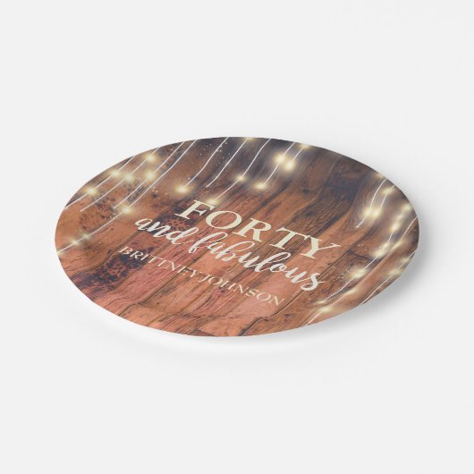 Assiettes En Carton Quarante et fabuleux Chaîne de bois rustique léger (Angle)