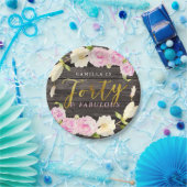 Assiettes En Carton Quarante et fête d'anniversaire florale | rustique (Fête)