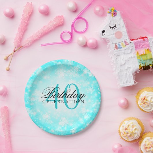 Assiettes En Carton quarantième Le pays des merveilles d'hiver de (Fête)