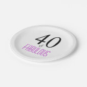 Assiettes En Carton Quarantième plaque à papier de fête d'anniversaire (Angle)