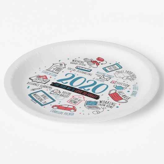 Assiettes En Carton Quarantine 2020 Pandemic Commemorative (Angle)