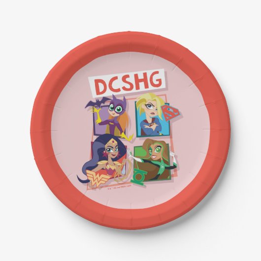 Assiettes En Carton Quartet Filles DC Super Hero (Devant)