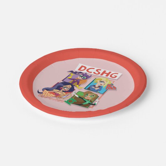 Assiettes En Carton Quartet Filles DC Super Hero (Angle)