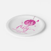 Assiettes En Carton Quarty Pink Disco Ball 40e fête d'anniversaire (Angle)
