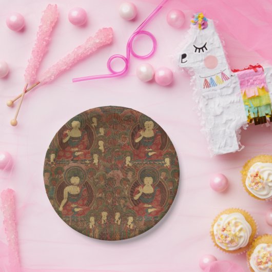 Assiettes En Carton Quatre bouddhas dans le bouddhisme terrestre pur (Fête)