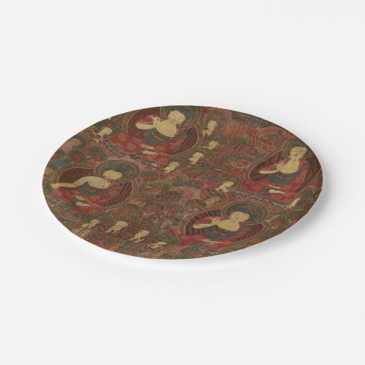 Assiettes En Carton Quatre bouddhas dans le bouddhisme terrestre pur (Angle)