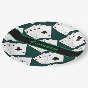 Assiettes En Carton Quatre cartes de jeu d'as