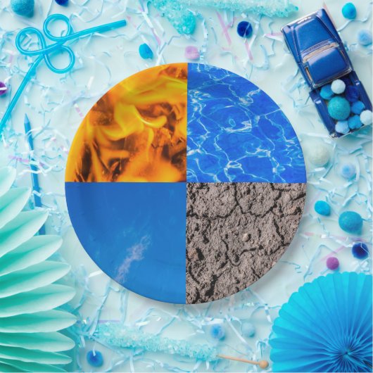 Assiettes En Carton Quatre éléments (Fête)