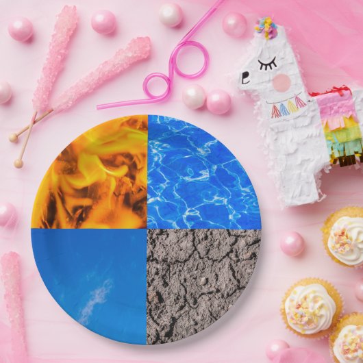 Assiettes En Carton Quatre éléments (Fête)