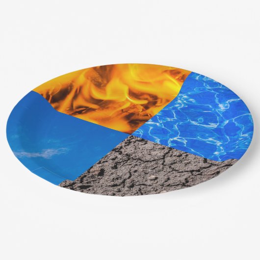 Assiettes En Carton Quatre éléments (Angle)