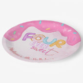 Assiettes En Carton quatre est si doux Pink Frosting (Angle)