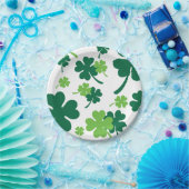 Assiettes En Carton Quatre feuilles de couleur verte. Saint Patrick's (Fête)