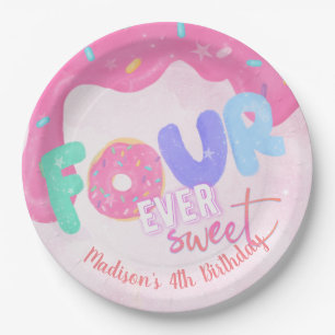 Assiettes En Carton quatre fois doux Froid rose