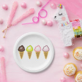 Assiettes En Carton Quatre Glaces (Fête)