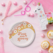 Assiettes En Carton Quatre Jours Super Retro Daisy Rainbow 4e annivers (Fête)