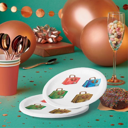 Assiettes En Carton Quatre Plaques de papier pour valises