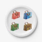 Assiettes En Carton Quatre Plaques de papier pour valises (Devant)