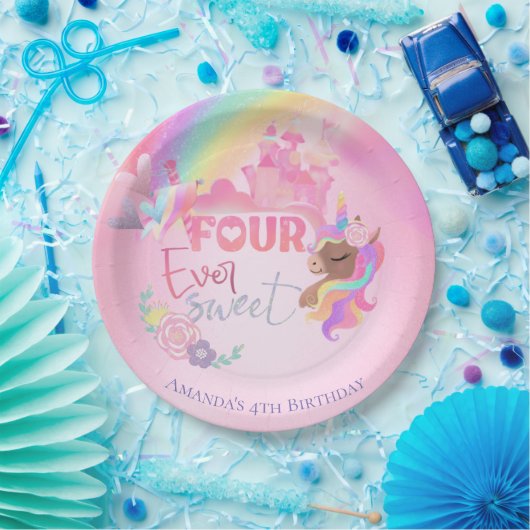 Assiettes En Carton quatre plaques de papier sucrées (Fête)