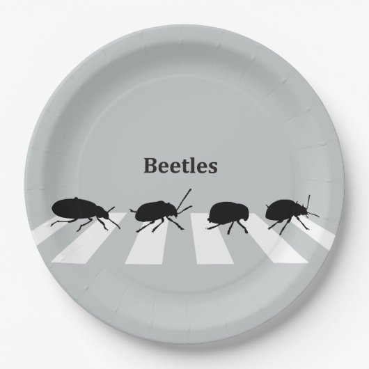 Assiettes En Carton Quatre scarabées marchant à travers un passage (Devant)